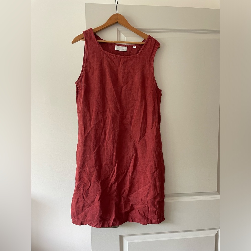VTG J Jill Prairie Cottage core linen hippie dress M